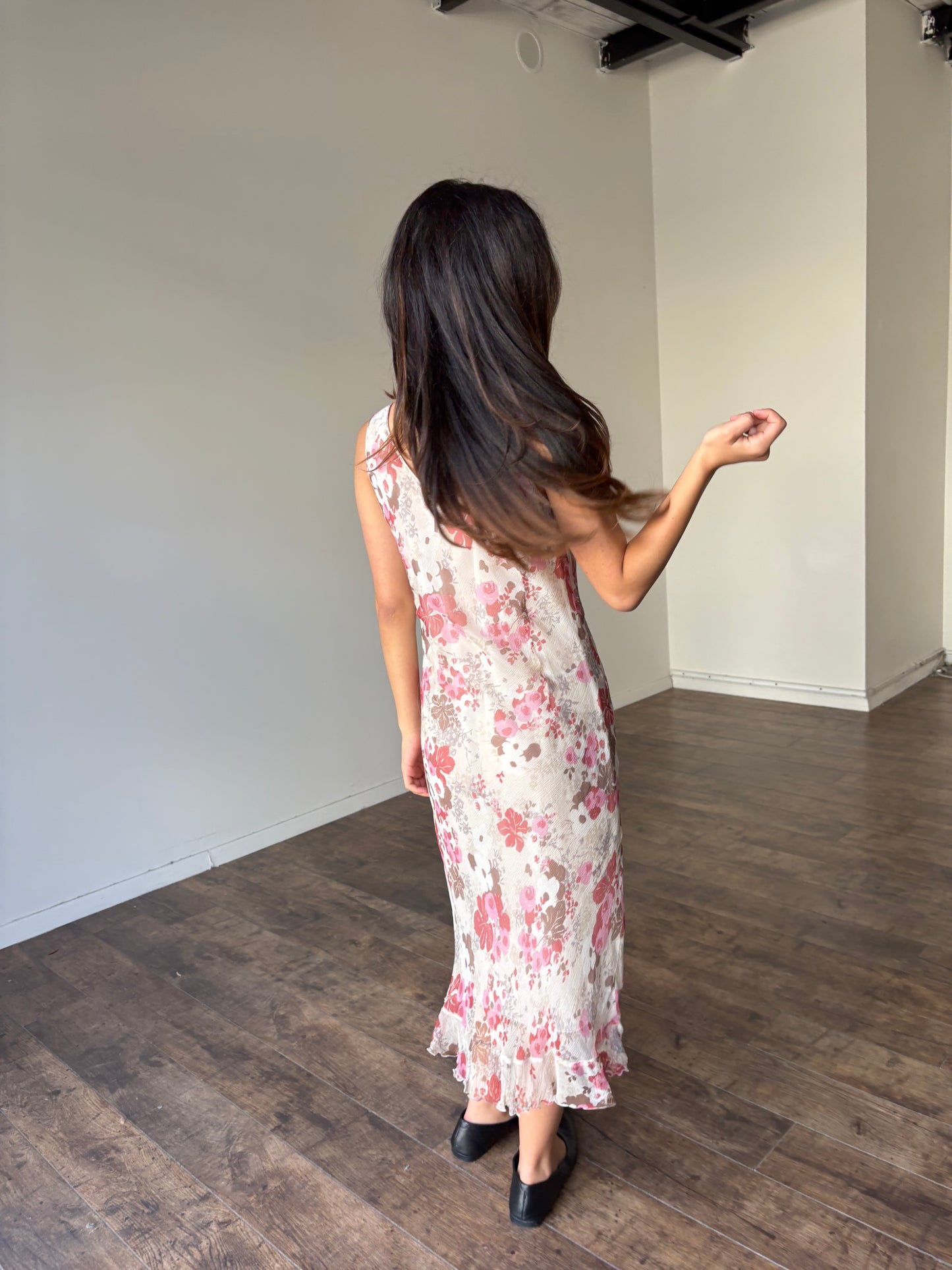 Chiffon floral maxi dress