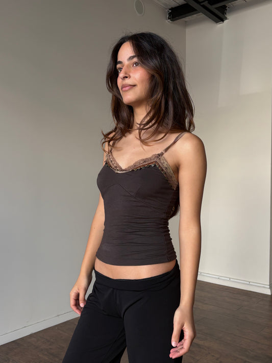 Brown detailed top