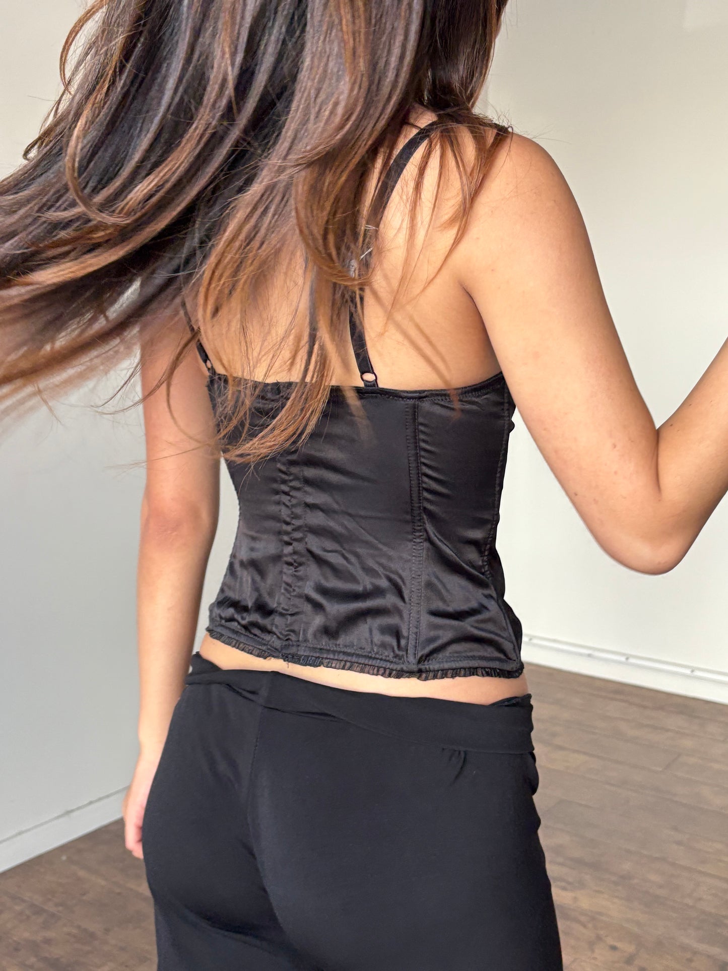 Heart charm black corset