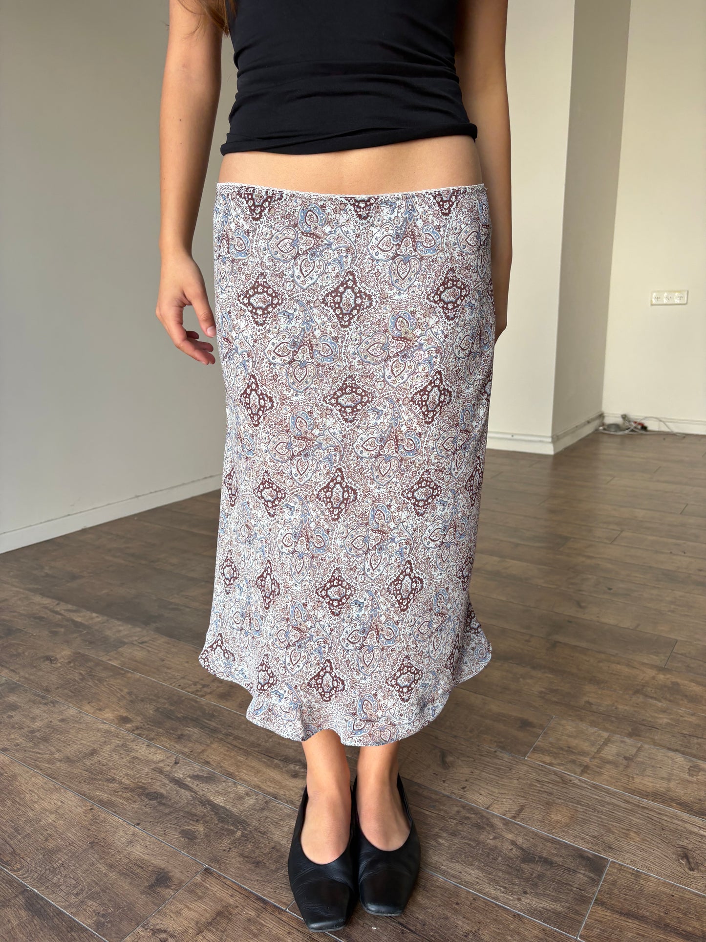 Tribal light blue & brown skirt