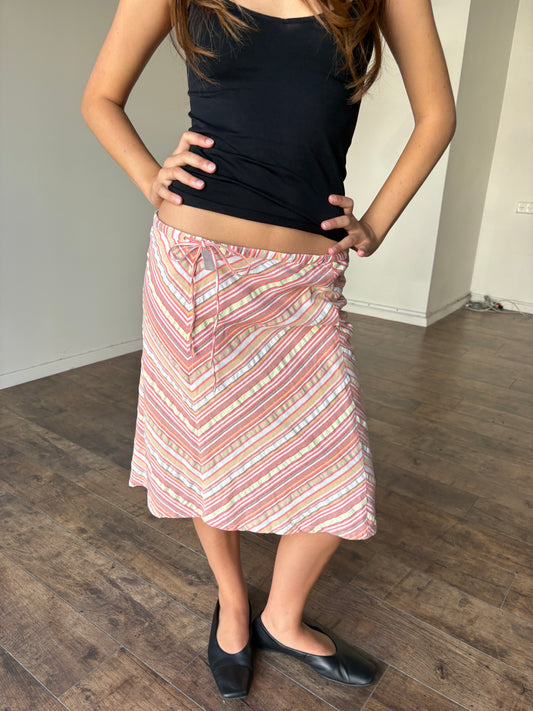Striped midi skirt
