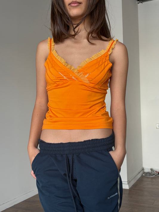 Detailed orange top