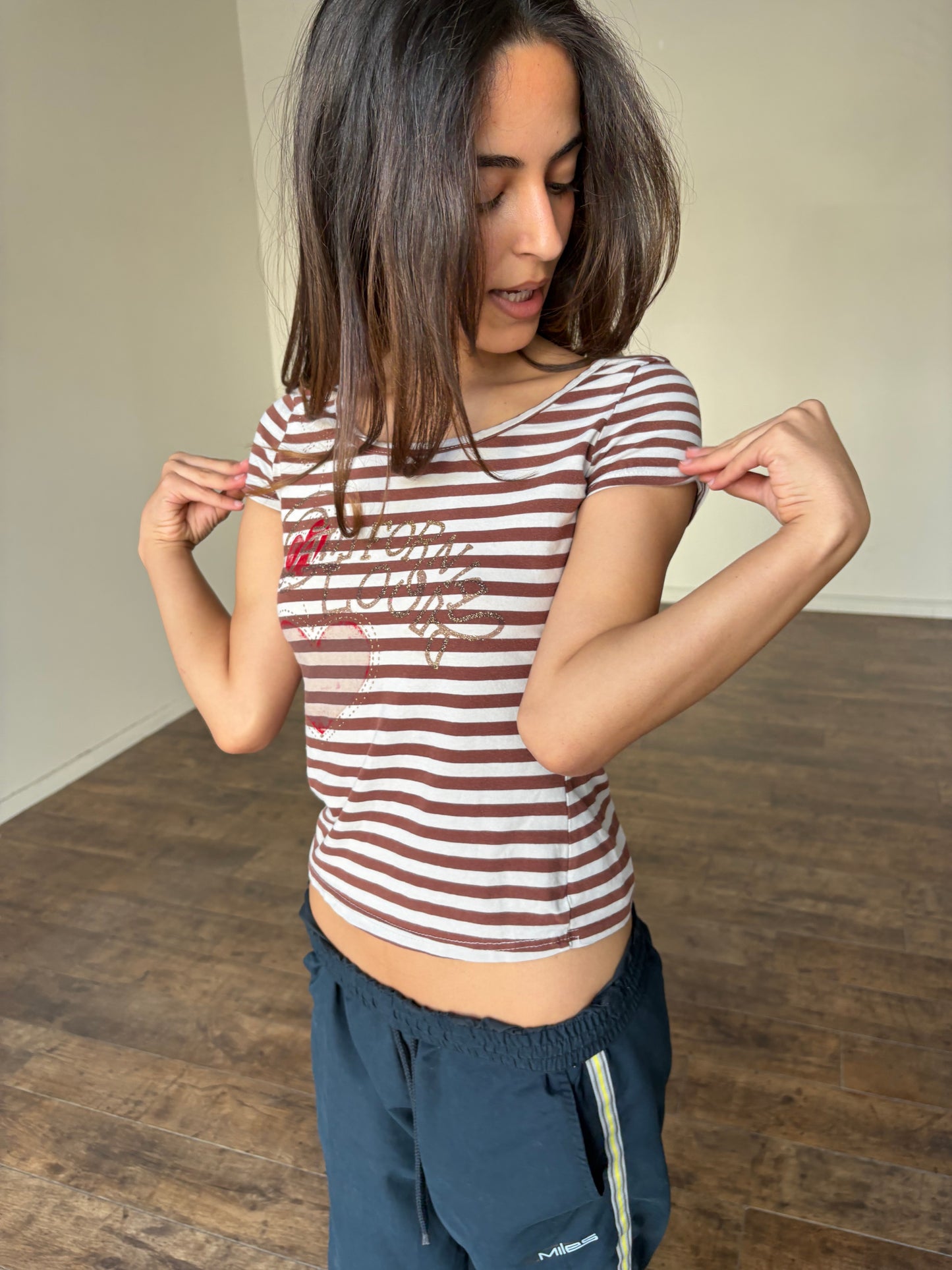 Striped detailed top