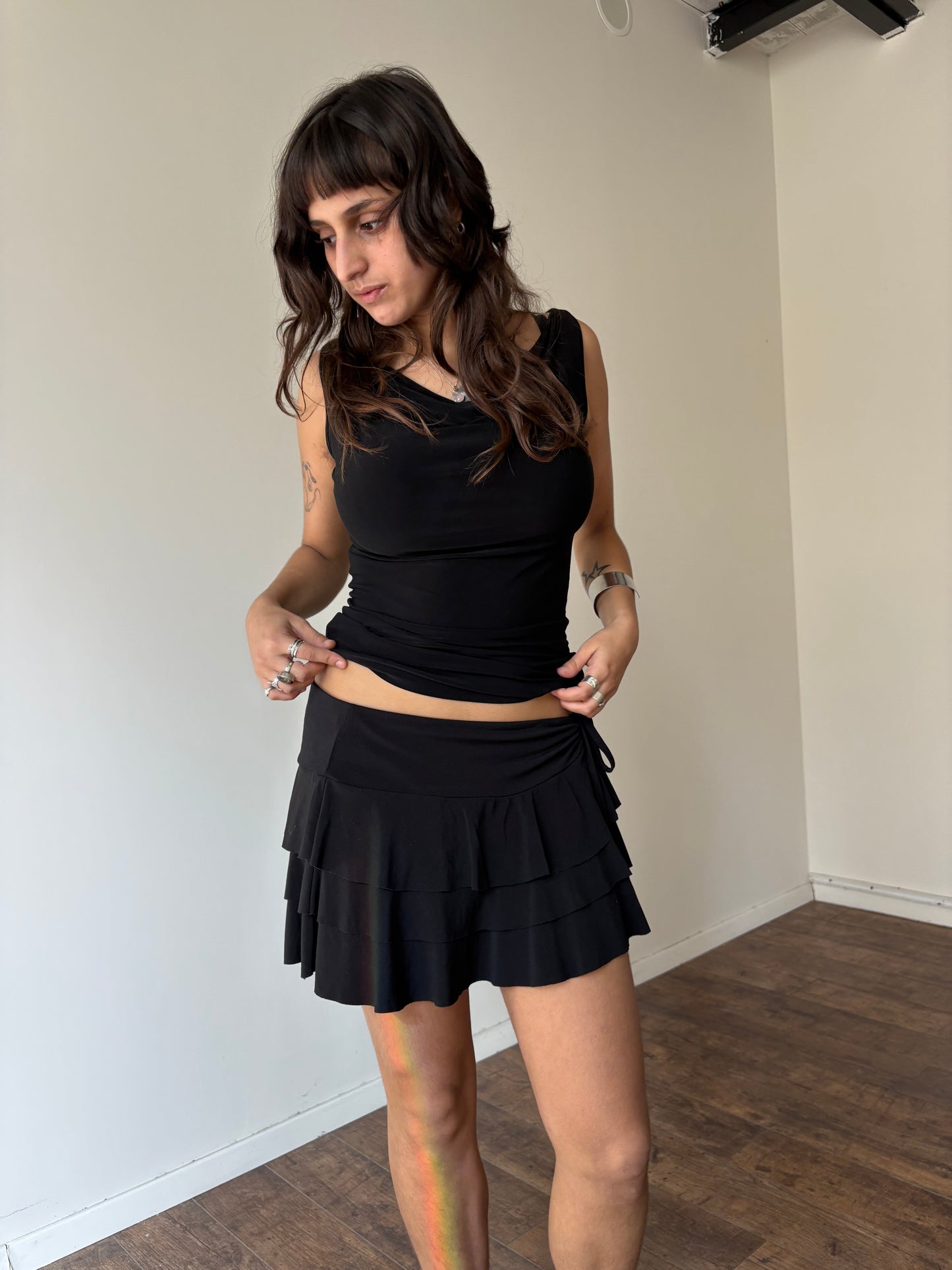 Pimkie stretchy black mini skirt