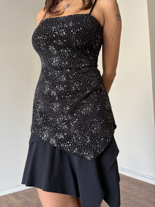 Asymmetrical glitter top