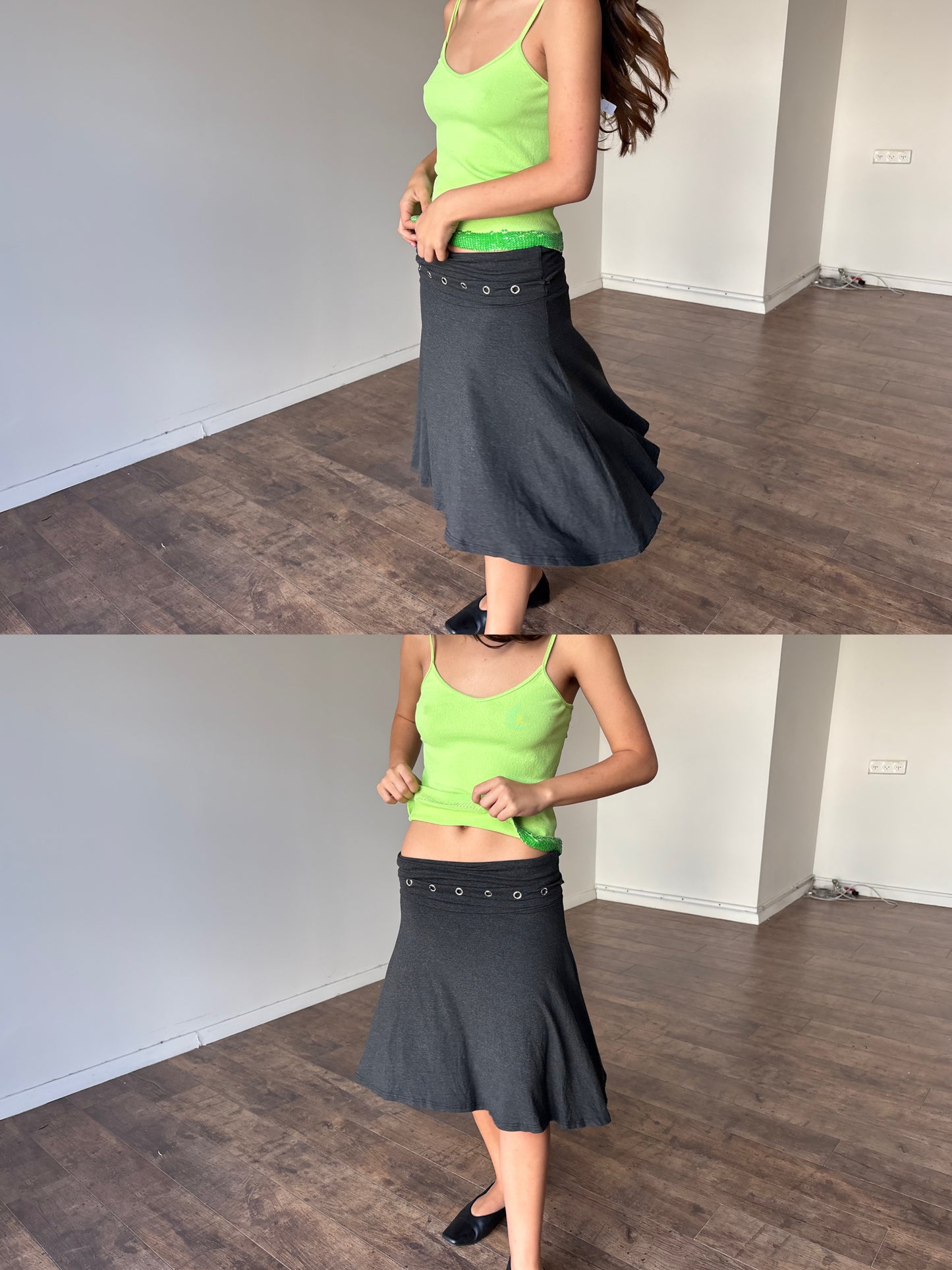 Green sequins detailed top