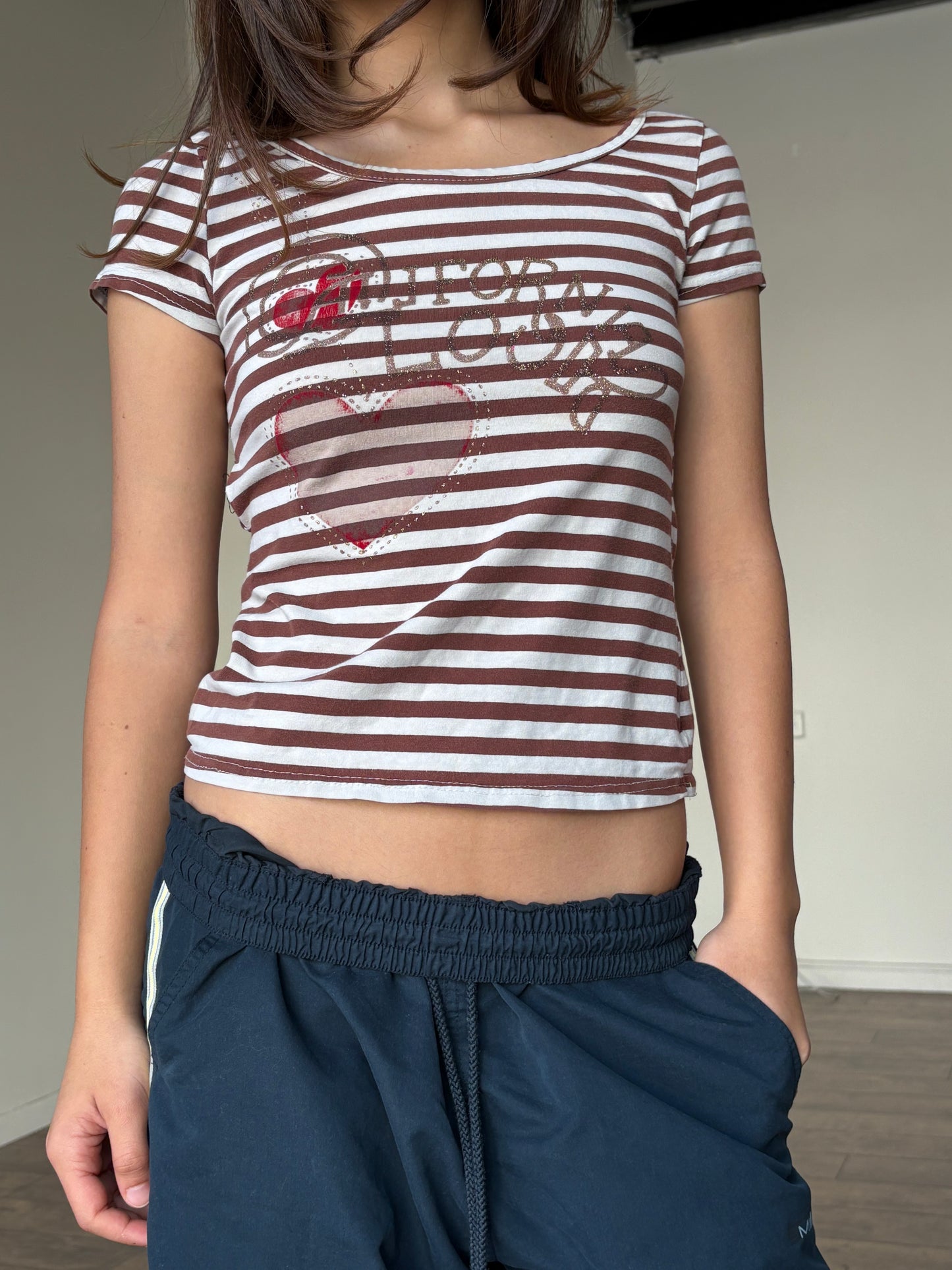 Striped detailed top