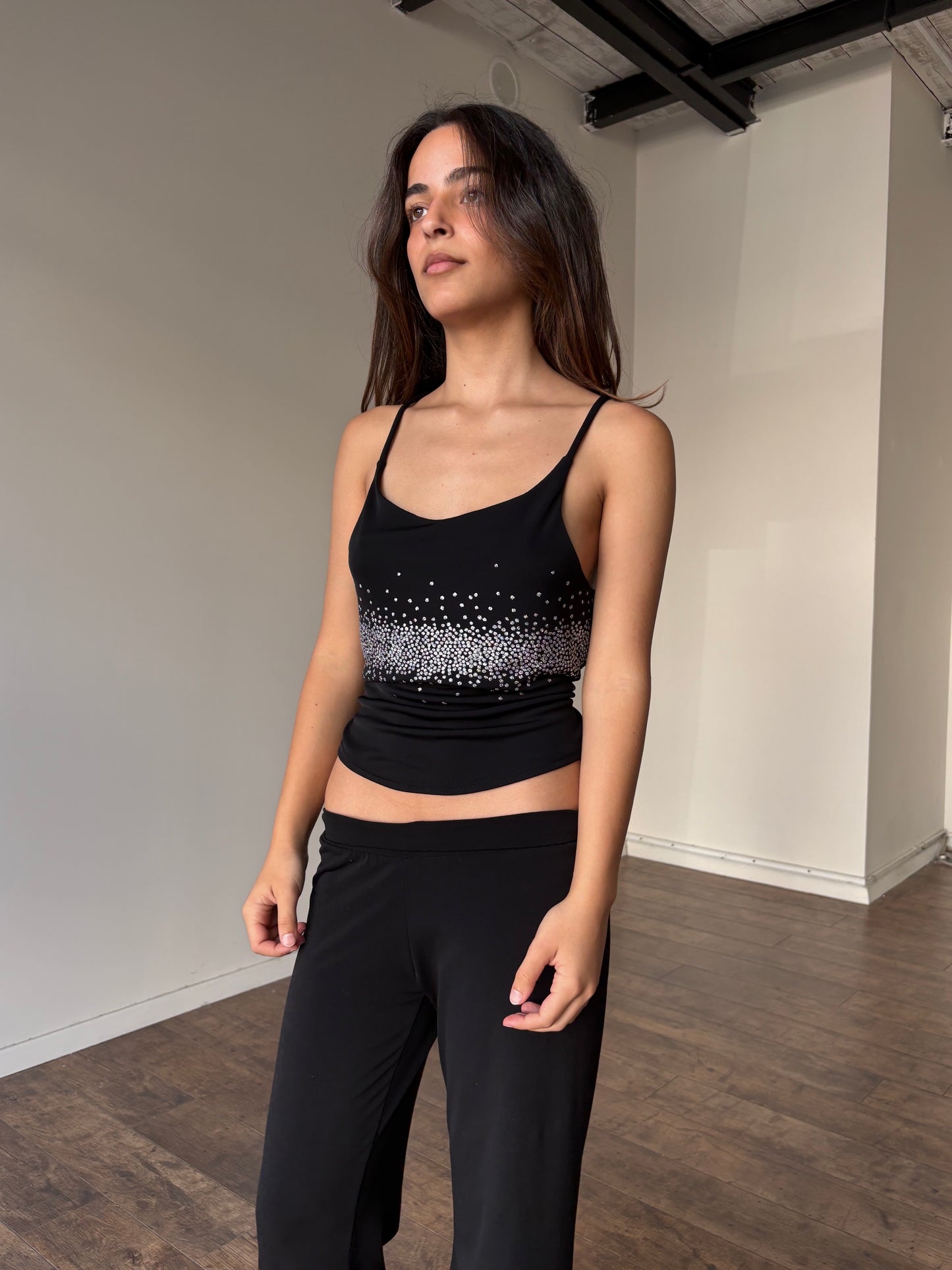 Sparkly black top
