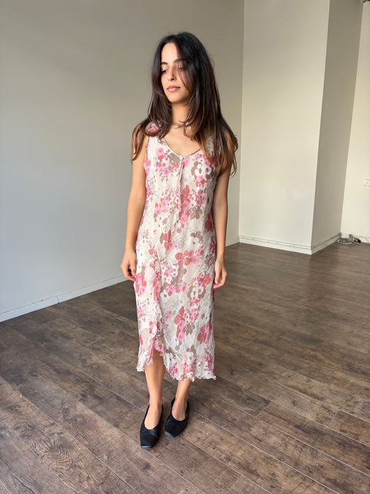 Chiffon floral maxi dress