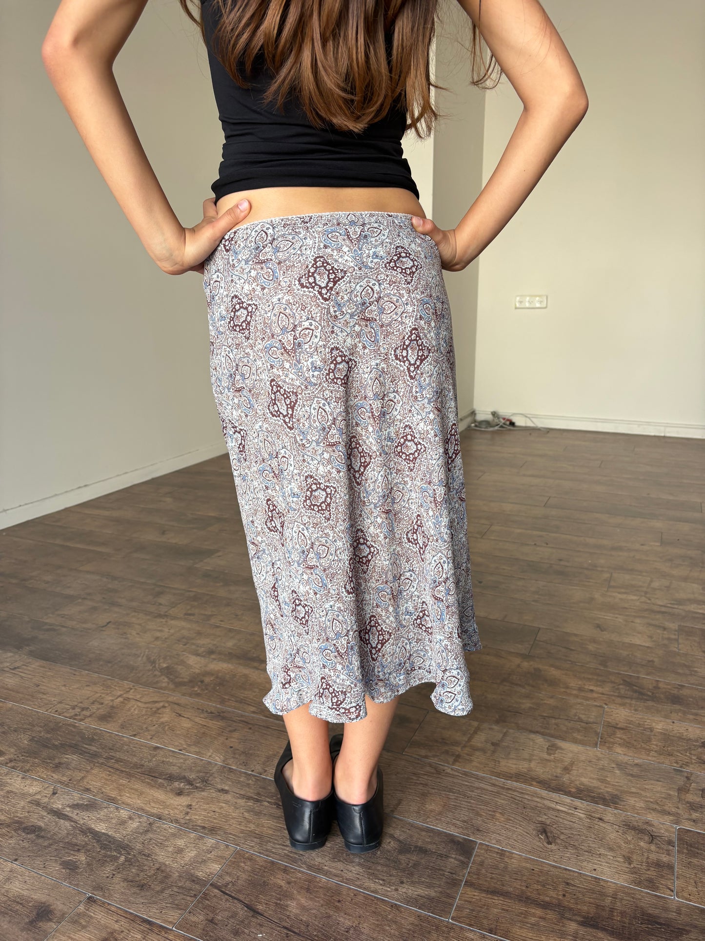 Tribal light blue & brown skirt
