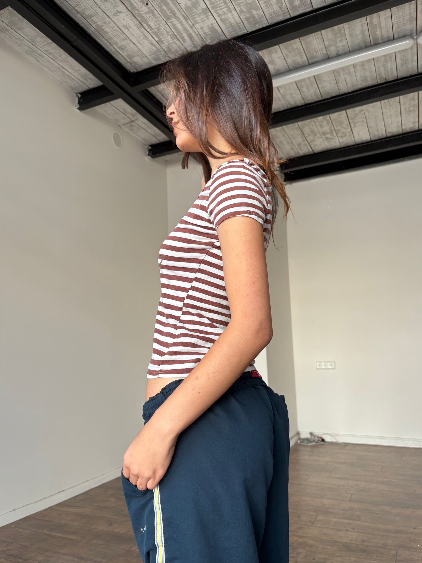 Striped detailed top